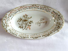 50 Year Gold Porcelain Fine China Relish Dish “50th Wedding Anniversary” Gift picture
