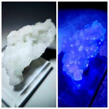 ***SCARCE/RARE-Pale Green Fluorescent Fluorite crystal on Quartz, mine Mexico*** picture