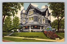 Denver CO-Colorado, Tiffin Dining Room, Granite Mansion, Vintage Postcard picture