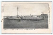 1907 60,000 Bushels Of Whear On The Ground At New Rockford ND Farming Postcard picture