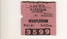 Railway  ticket LSWR Waterloo (Subway) - Worplesdon 1919? picture