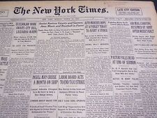 1934 MARCH 19 NEW YORK TIMES - PASTOR BARNHILL FALLS DEAD - NT 4212 picture