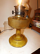 VINTAGE 1930s ALADDIN OIL LAMP AMBER COLONIAL ELECTRIFIED MINT GLASS picture