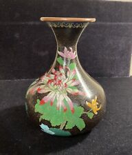 Large Closinne Vase Unusual Shape Flowers Over Copper 18th-19th Century picture