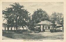 Vintage Saline MI Five Point Place White Star Tourist Cabins Restaurant Postcard picture