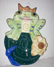 Vtg Dana Simson Frog Prince Crown Spoon Rest Wall Plaque Hand Painted Pottery picture
