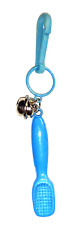 Vintage 1980s Plastic Charm Blue Toothbrush Charms Necklace Clip On Retro picture