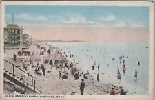 Beach and Boulevard Winthrop Massachusetts Postcard picture