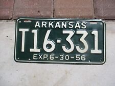 Arkansas  1955 / 56  license plate #  T16-331 picture