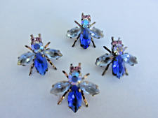 Outstanding Czech Vintage Glass Rhinestone Buttons  Shades of Blue    FLIES picture