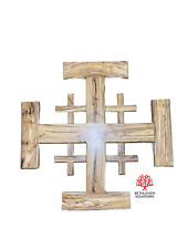 Huge Olive Wood Jerusalem Cross 23.5X23.5 Inch Hand Made Bethlehem Christian Art picture