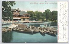 State View~Chicago IL~Boat House & Cafe Brauer~Lincoln Park~1905 UDB Postcard picture