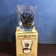 New The Original Sailor Jerry Spiced Rum American Flag Eagle Lady Shot Glass picture