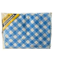 Vintage Tastemaker by Mohawk TWIN FITTED NO IRON Blue & White Sheet picture