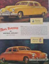 Frazer Car Print Ad Original Rare Vtg 1940s Kaiser Special Willow Run Royal Tire picture
