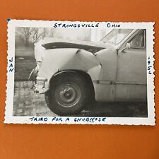 VINTAGE PHOTO Strongsville, Ohio 1956 car accident caption Captioned Original picture