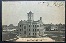 Postcard Albia IA - c1900s Court House Downtown picture