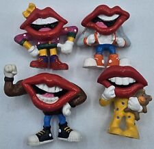 Vintage 1989 Tang General Mills Foods Big Lips Mouth Figure Lot 4 Toys Applause picture