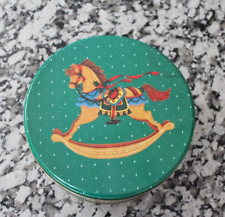 New Vintage Green Rocking Horse Cookie Tin picture