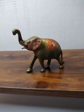 Vintage Brass Elephant Figurine 3.5 in tall trump up good luck  picture