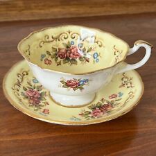 PARAGON Antique Series TAPESTRY Bone China Tea Cup & Saucer Roses Yellow England picture