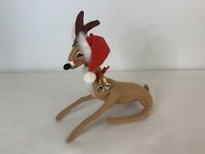 Vintage Annalee Reindeer With Bell And Santa Hat 1990 Christmas Decor 7