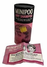 Vtg 60s Mod/Retro MINIPOO Dry Hair Shampoo~w/Insert~Terry Cloth~Beauty Shop Prop picture