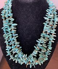 Stunning Estate Native América 14K & 3 Strand Turquoise Necklace picture