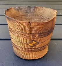 An Antique Tlingit Native American Polychrome Basket 3 1/2
