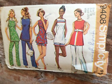 Simplicity Sewing Pattern 9408 VTG 70' Misses Tunic Tops Pants Shorts Tennis 12 picture