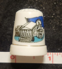 State Capitol Flag on Ceramic Virginia Thimble Sewing Novelty gold trim Souvenir picture