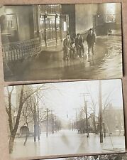 1907 Bridgeport Ohio, Flood, & Church. Belmont County, (2) RPPC Photo Postcard picture