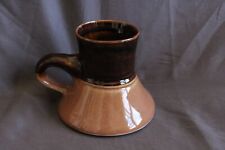 Vintage Stoneware Drip Glaze Pottery No Spill Proof Travel Coffee Mug EXCELLENT picture