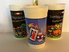 3 Vintage Plastic Soda Fountain Beverage Cups KFC & Pepsi Silly Goofy Rabbits picture