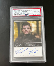 2012 GAME OF THRONES S1 RICHARD MADDEN ROBB STARK AUTOGRAPH BORDERED CARD PSA 8 picture