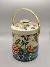 Vintage Murray-Allen Water Flower Tin Metal Cannister w/Handle Lid Made England picture