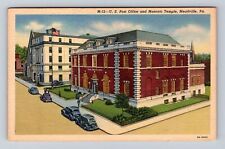 Meadville PA- Pennsylvania, US Post Office And Masonic Temple, Vintage Postcard picture