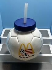 Rare VTG  1994 McDonald's World Cup USA Soccer Ball Drinking Cup w/ Straw 8.5 In picture