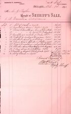 Sheriff Sale 1892 Sales Report Philadelphia PA Horatio P Connell picture