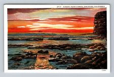 San Pedro CA-California, Sunset, Point Firmin, Antique, Vintage Postcard picture
