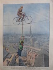 1932 Balancing Act Acrobat Man Woman. Bike 1 Journal Antique picture