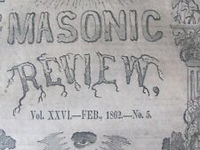 FEB 1862 MAGAZINE THE MASONIC REVIEW MASONS NEWSPAPER picture