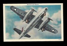 Aviation Postcard WWll US Army B-26 Bomber Military Linen picture