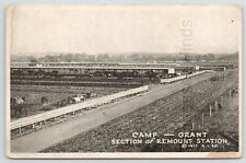 1917 Antique Postcard Of The Horse Stables At Camp Grant Rockford IL. picture