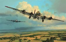 Thunderheads Over Ridgewell by Robert Taylor aviation art signed by B-17 Aircrew picture
