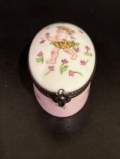 Limoges France ROCHARD Oval Hinged Trinket Box Artist Signed Hand Painted picture