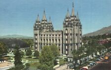 Postcard UT Salt Lake City Mormon Temple View Posted 1952 Vintage PC H6183 picture
