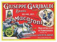 Giuseppe Garibaldi, macaroni, can label, horse drawn carriage, Philadelphia PA picture