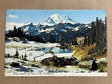 Postcard Washington WA Mt Rainier Tipsoo Lake Chinook Pass Old Vintage PC picture