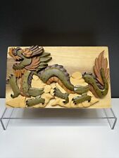 Carver Dan's Puzzle Box Gift Box Wood Hand Crafted Asian Dragon picture